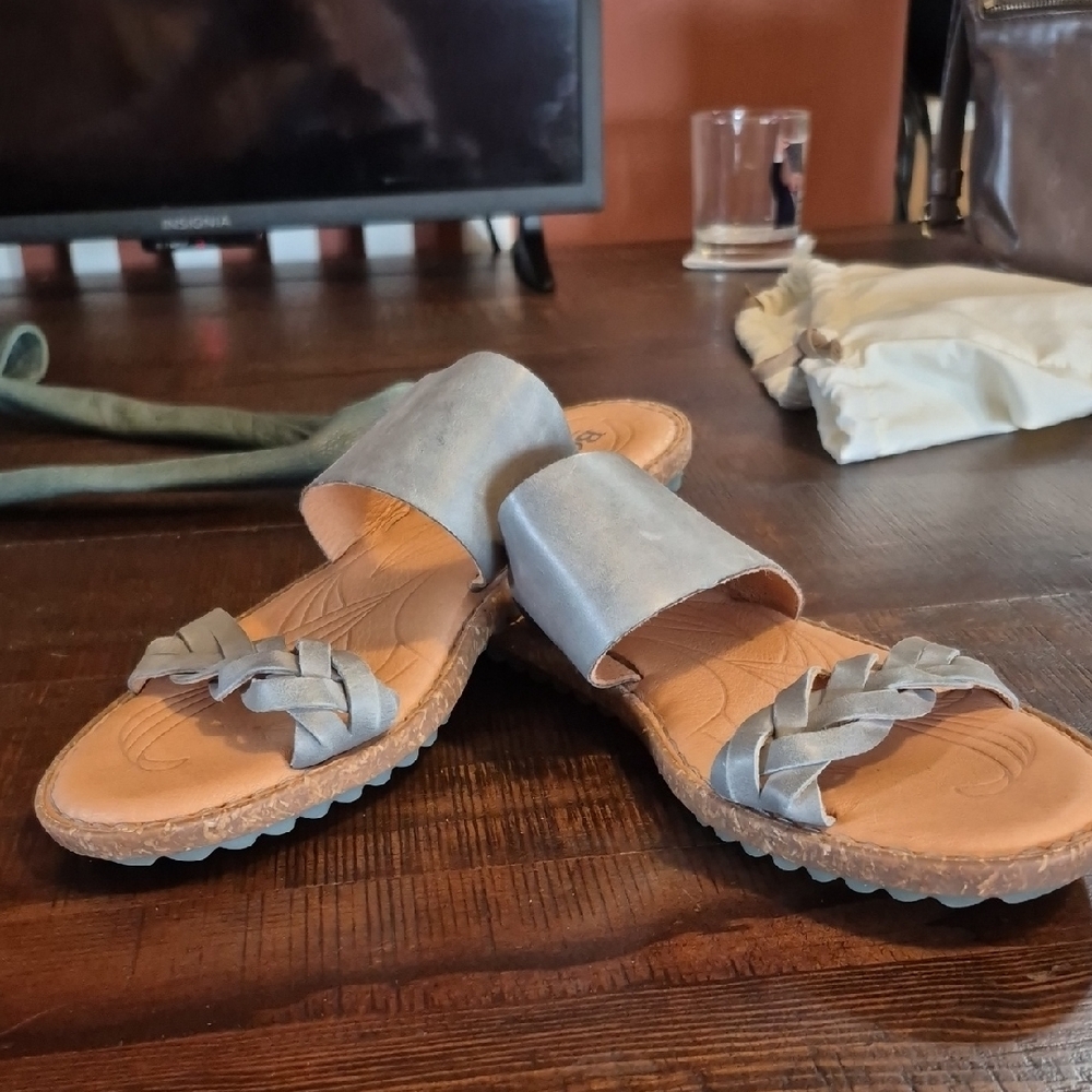 Born Women's Sandals in Light Blue and Tan